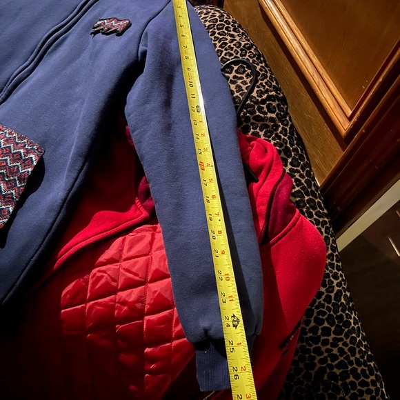 Grassroots California navy long hoodie jacket with hidden pocket - Picture 14 of 16